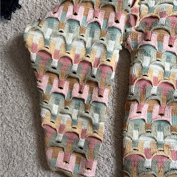 Vtg 80s/90s Crossings Pastel Textured Cotton Cardigan Sweater Sz S (Boxy Fit) - Picture 4 of 12
